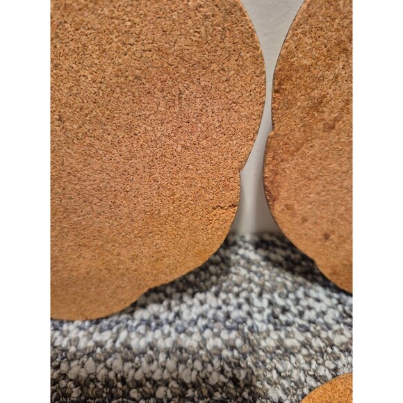 6 Capiz Shell Cork Backed Round With Scallop Edge Placemat/Trivets Phillipines - Picture 15 of 16